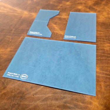 Maker's Passport Wallet 2.0 acrylic template set for leather crafting