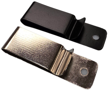 Universal spring holster clip for attaching holsters to belts (Nickel-plated)
