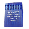 A pack of SCHMETZ sewing machine needles, size 20, displayed on a flat white surface.