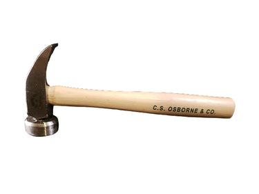 A premium hammer with a smooth face and a wooden handle that has 'C.S. Osborne & Co' engraved on it, placed on a white background.