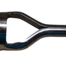 A metal round end punch tool lying on a white surface.