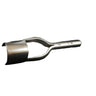 A metal round end punch tool resting on a white background.
