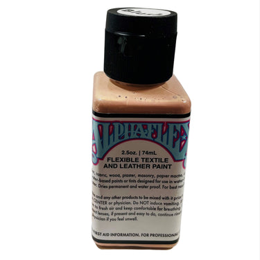 A bottle of Alpha 6 Leather Paint in Blush color on a white background.