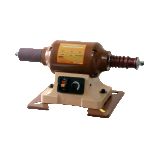 A Cobra Burnisher tool, consisting of a motorized grinding wheel mounted on a wooden base, typically used in a leather crafting setting.