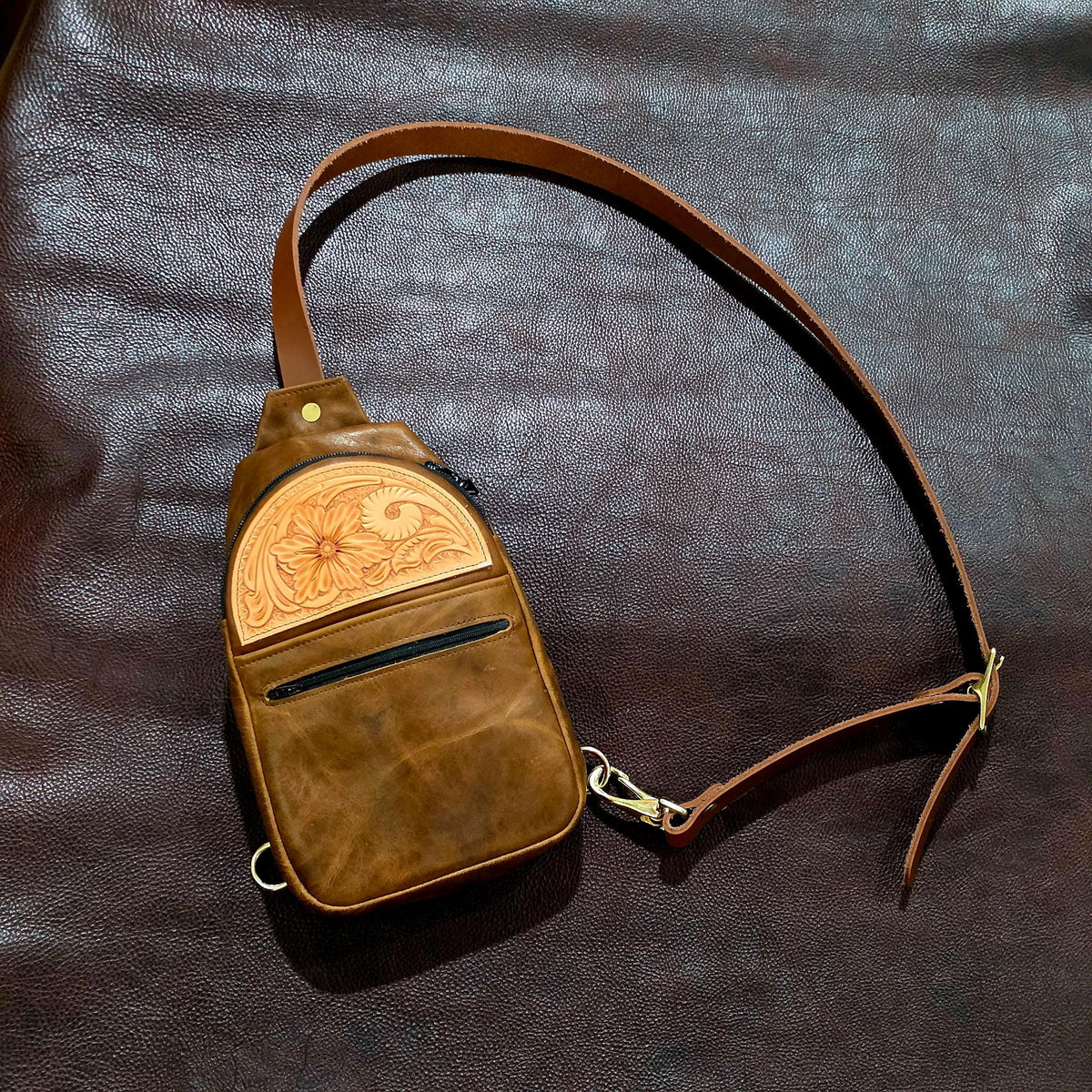 How to Make a Leather Sling Bag with a Tooled Leather Patch
