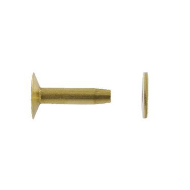 BRB09 #9 Brass Rivets w/ Burrs, Solid Brass (100 sets per bag), Multiple Sizes