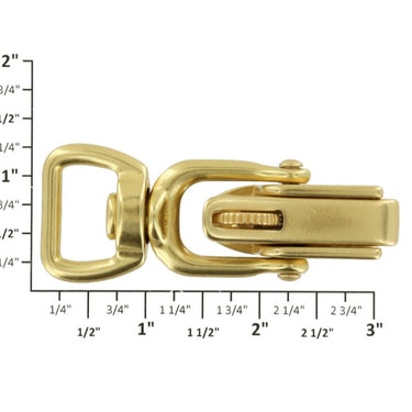 B9570 3/4" Natural Brass, Swivel Snap w/ Locking Jaw, Solid Brass