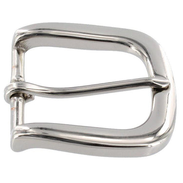 T3139 Nickel Plate, Heel Bar Buckle, Solid Brass-LL, 1.5"
