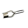 A metal round end punch tool resting on a white surface.