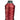 A spool of red bonded nylon thread for use with sewing machines.